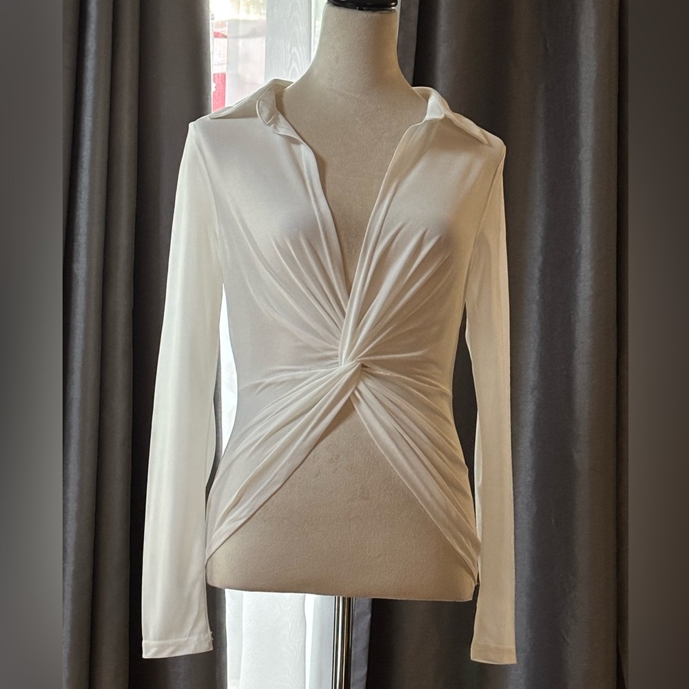Superdown White Sheer Shirt